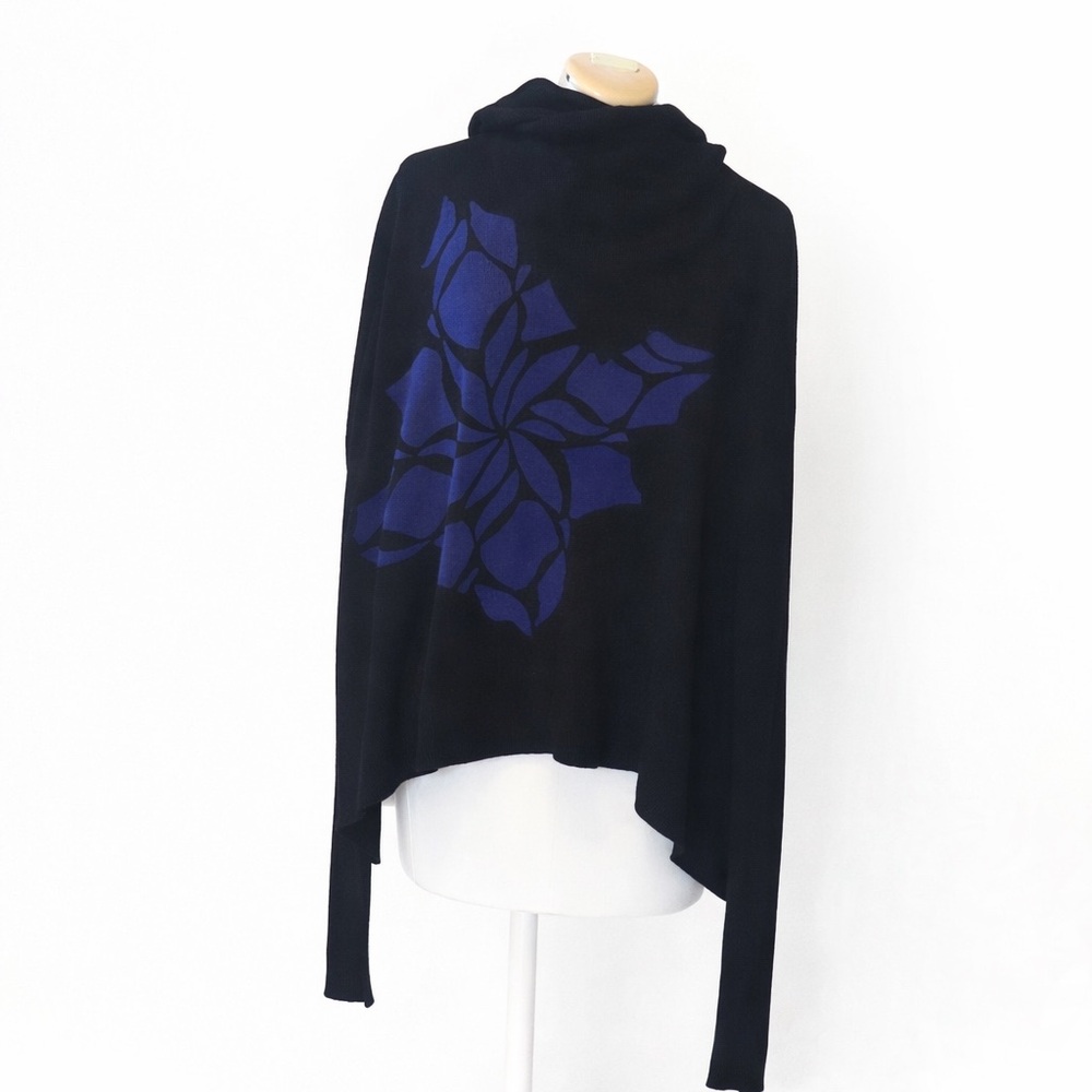 L.A.M.B. Black Knit Hooded Wrap